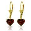14k solid gold leverback earring with natural garnets our price $ 205 