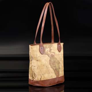 New Womens World Map Premium Tote Shoulder Handbag bag  