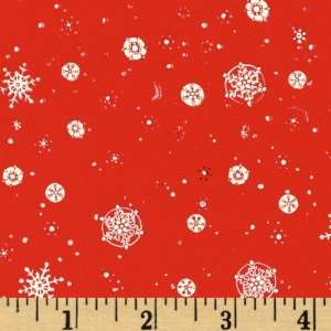  44 Wide Its Snow Fun Snowflakes Red Fabric By The Yard 