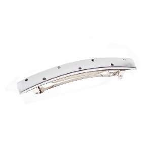  This Painted Matt Silver Barrette With Rhinestone Fits All 