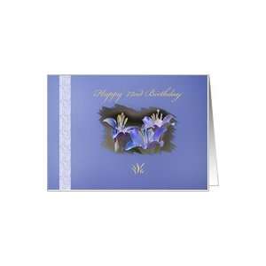  72nd Birthday Card with Purple Lily Flower Card Toys 