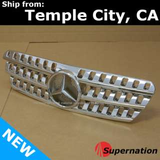 98 05 MB W163 ML Class Front Center Hood Chrome OEM Style Grill Grille 