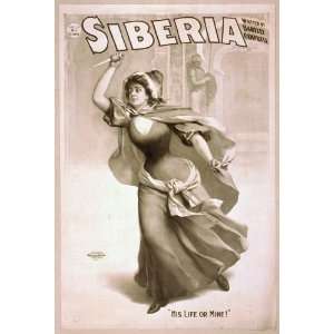  Poster Siberia written by Bartley Campbell. 1900