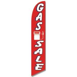 11.5ft x 2.5ft Gas Sale Feather Banner Flag Set   INCLUDES 15FT POLE 