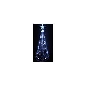  6 Pure White LED Light Show Cone Christmas Tree Lighted 