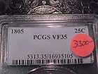1805 PCGS VF 35 Draped Bust Quarter Looks Close to XF Nice Coin  