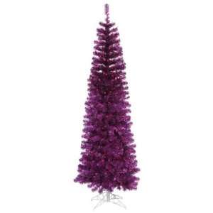   Wild Purple Artificial Pencil Tinsel Christmas Tree   Purple Lights