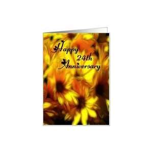 Anniversary   Year 24th   Yellow Daisies Card