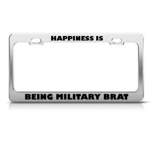  Happiness Is Being Brat Metal Military license plate frame 