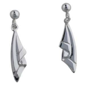 British Jewellery Workshops Silver 24x6mm plain Drape Earring droppers