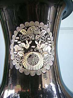 Monumental Chinese Enamel Abalone Vase  