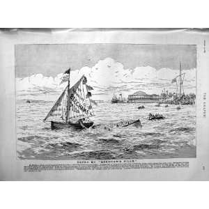  1889 Advertisement Beechams Pills Medicine Yacht Boats 