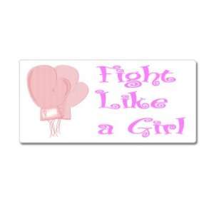 Breast Cancer Fight Like A Girl Pink Boxing Gloves   Window Bumper 
