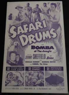 c1953 Movie Pressbook SAFARI DRUMS Bomba Jungle Boy  