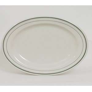 com Green Band Rolled Edge Oval Platter 15 3/4X 11 (6 Pieces/Unit 