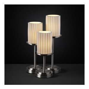 Justice Design Group POR 8797 10 PLET NCKL Limoges 3 Light Table Lamps 