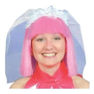   Just For Fun Brides Veil (On Headband)   White Flowers Toys & Games