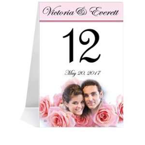  Photo Table Number Cards   Pink Rose Party #1 Thru #18 