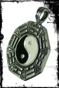 Yin Yang Symbol Lucky Pendant Necklace Pewter F193  