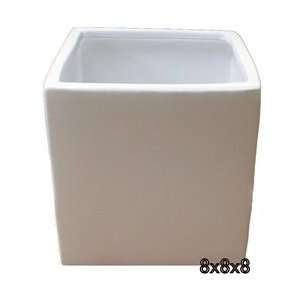  Ceramic Cube Vase 8x8x8   White