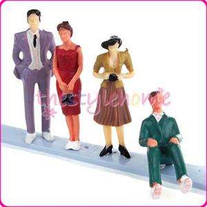 4pc Painted Model Train People Scenery Set Scale G 130  