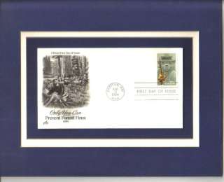 SMOKEY THE BEAR Firefighting, Matted 1st Day Cover  