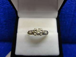 VINTAGE 10K YELLOW GOLD DIAMOND (1/16 CT TW) ENGAGEMENT RING, SIZE 7 