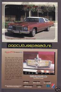 1974 CHEVROLET CAPRICE CLASSIC 2 DOOR COUPE Chevy Card  