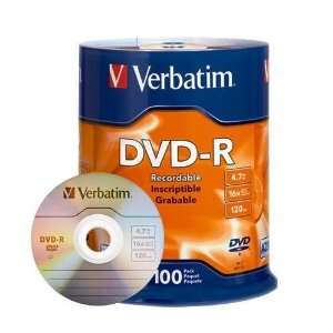  New  VERBATIM 95102 4.7 GB DVD RS (100 CT SPINDLE 