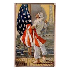 World War I, American Calendar Art of Sailor Raiding the American Flaf 