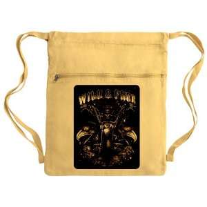 Messenger Bag Sack Pack Yellow Wild And Free Skeleton Biker And Eagles