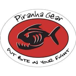  Piranha Gear Martial Arts Patch (White & Red) Sports 