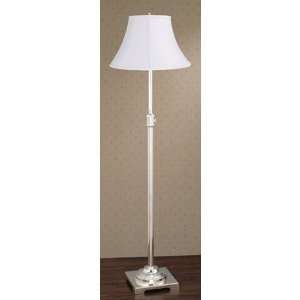 State Street Adjustable Floor Lamp with Calais Shade in Shiny Silver