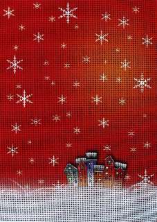 Needlepoint canvas Winter Christmas Town  