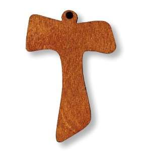 New Wooden Tau Cross Christian Catholic Pendant Medal Charm Religious 
