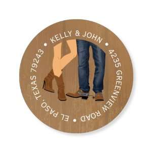  Boot Scootin Wood Round Stickers 