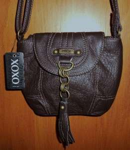XOXO Free Fall Brown Crossbody Handbag NWT  