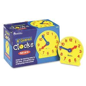    Set of Six 4 Geared Clocks, Learning Clock, For Grades Pre 