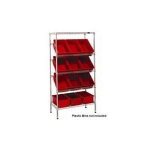 Chrome Wire Shelving unit with Slant Shelves  Industrial 
