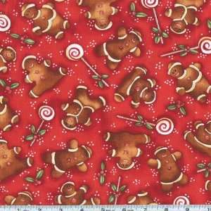   Gingerbread Men Red Fabric By The Yard Arts, Crafts & Sewing