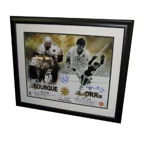  Bobby Orr Autographed Picture   Ray Bourque 16x20 Framed 
