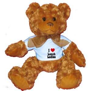  I Love/Heart Lunch Ladies Plush Teddy Bear with BLUE T 
