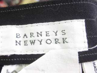 BARNEYS NEW YORK Black Pinstriped Floor Length Skirt 40  