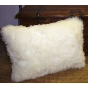  Single Sided Sheepskin Pillow   16 x 24 Rectangle