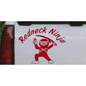 Redneck Ninja Funny Car Window Wall Laptop Decal Sticker    Red 10in X 