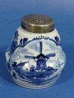 xpot xan handpainted delft blue pepper pot with silver top
