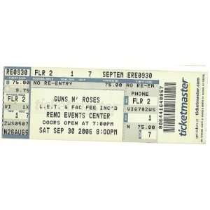 2006 Guns n Roses full unused concert Ticket Reno, NV 