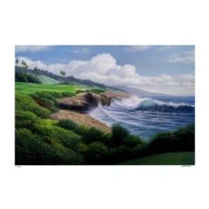   Kapalua Bay, 5th Hole, Serigraph by Brent Hayes, 28x20