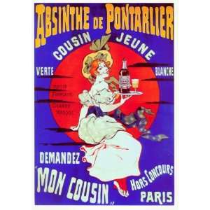  ABSINTHE PONTARLIER MON COUSIN PARIS FRANCE FRENCH VINTAGE 