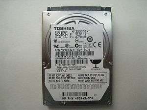 TOSHIBA 250GB MK2555GSX HDD2H24 F VL01 T HP P/N 493443 001 HDD 